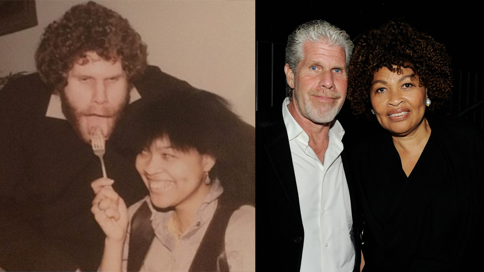 Ron Perlman con su primera esposa Opal Stone