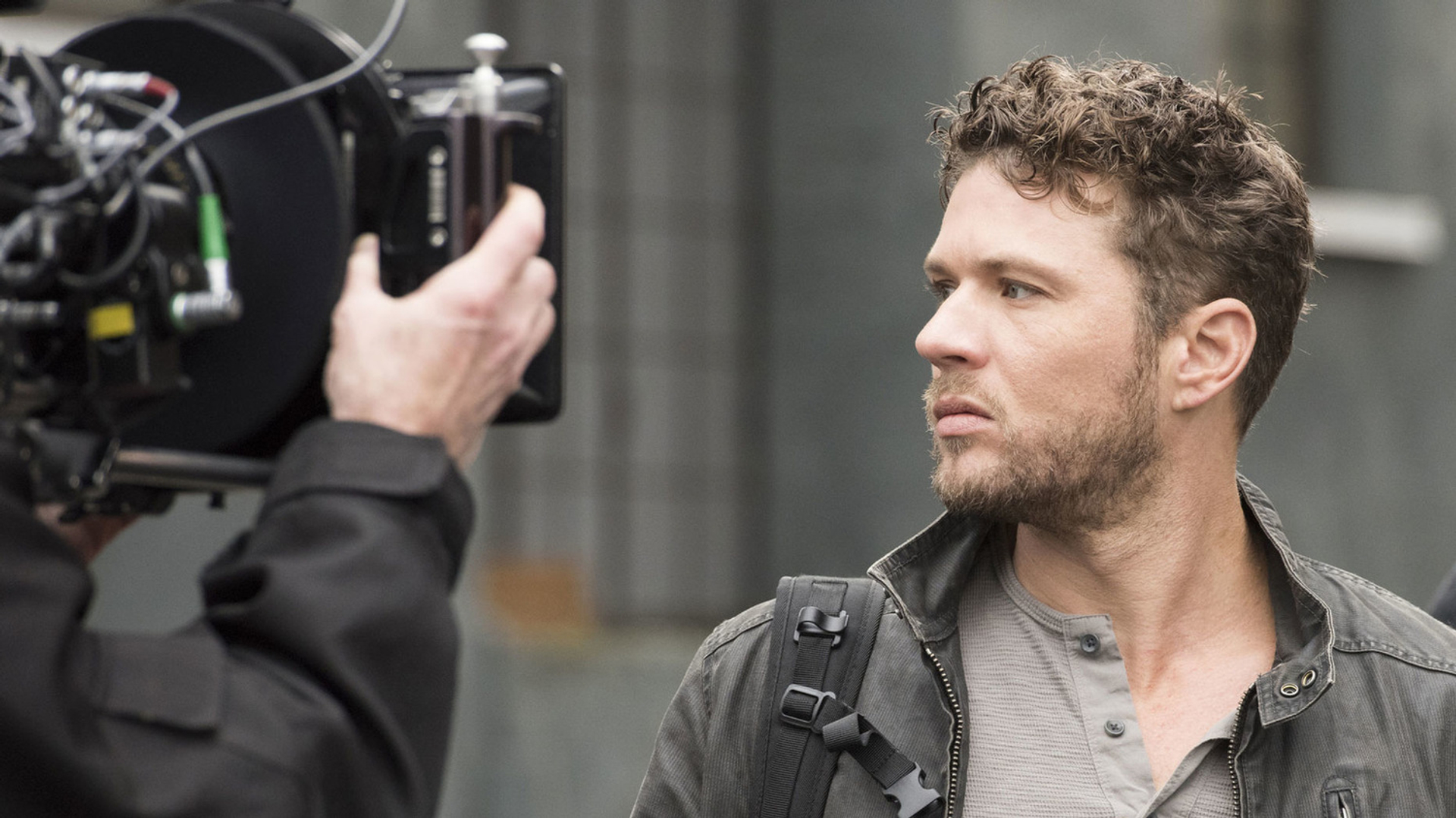 Ryan Phillippe en el set de la serie de televisión 'Shooter'