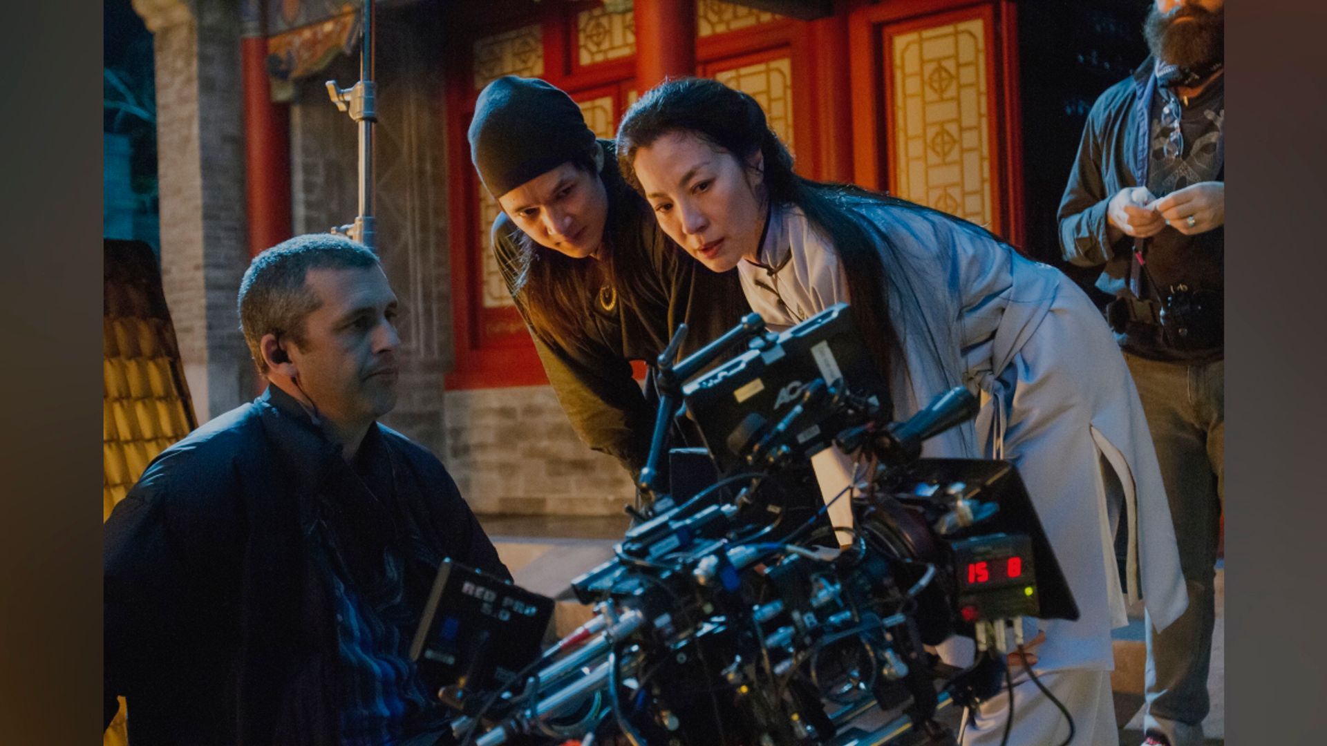 Michelle Yeoh en el set de Crouching Tiger, Hidden Dragon-2