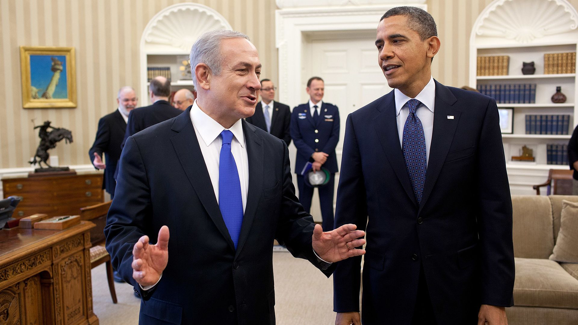 Benjamín Netanyahu en una reunión con Barack Obama (2012)