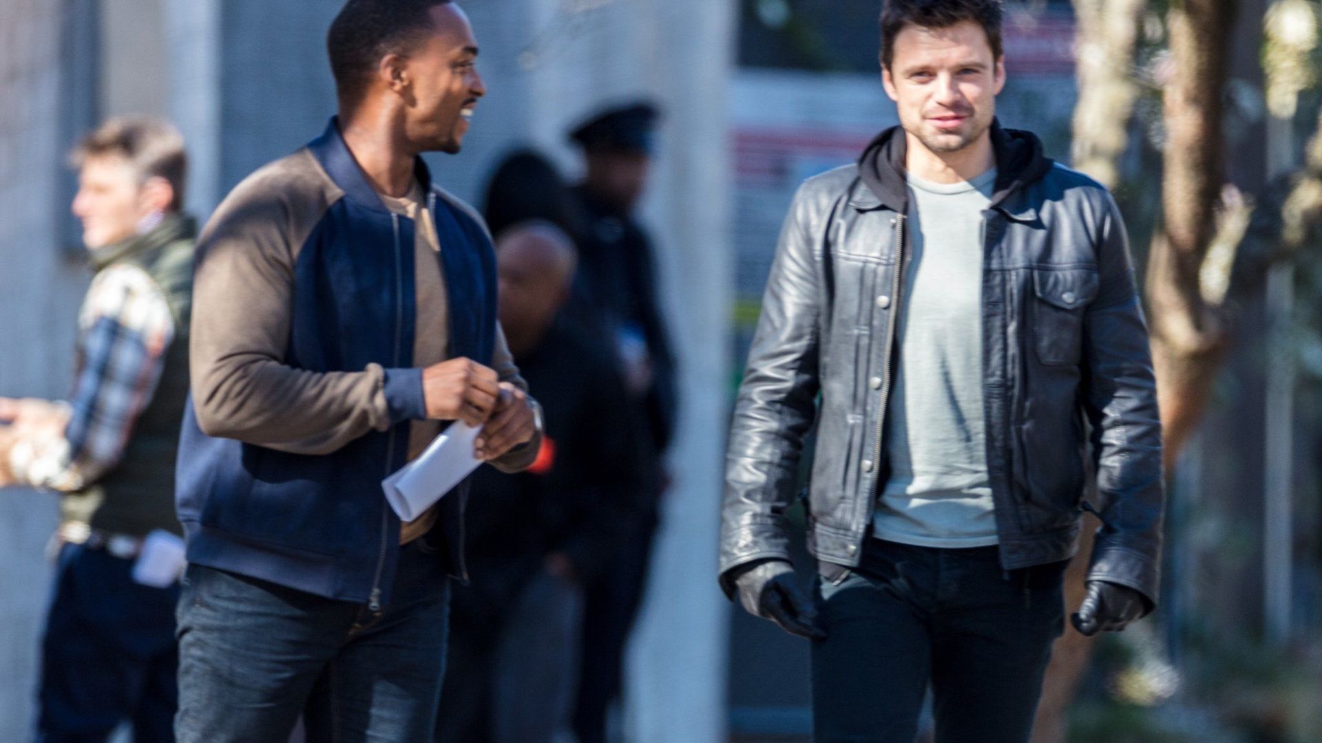 Sebastian Stan y Anthony Mackie en el set de The Falcon and the Winter Soldier