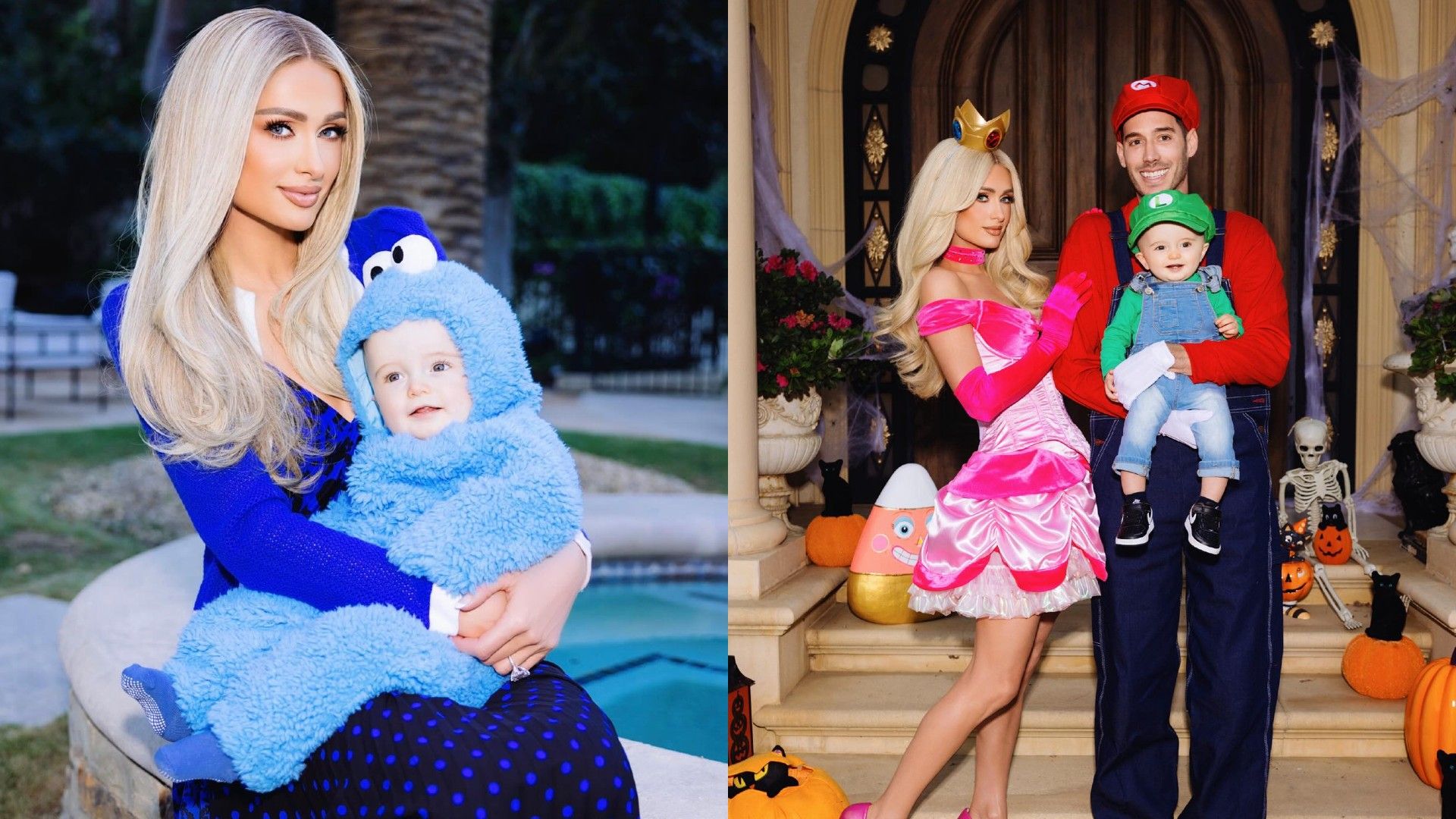 Paris Hilton con su esposo e hijo