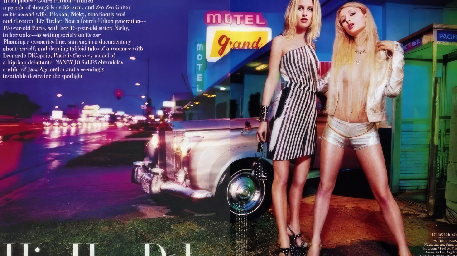 Paris de 19 años y Niki de 16 en la portada de Vanity Fair (2000)