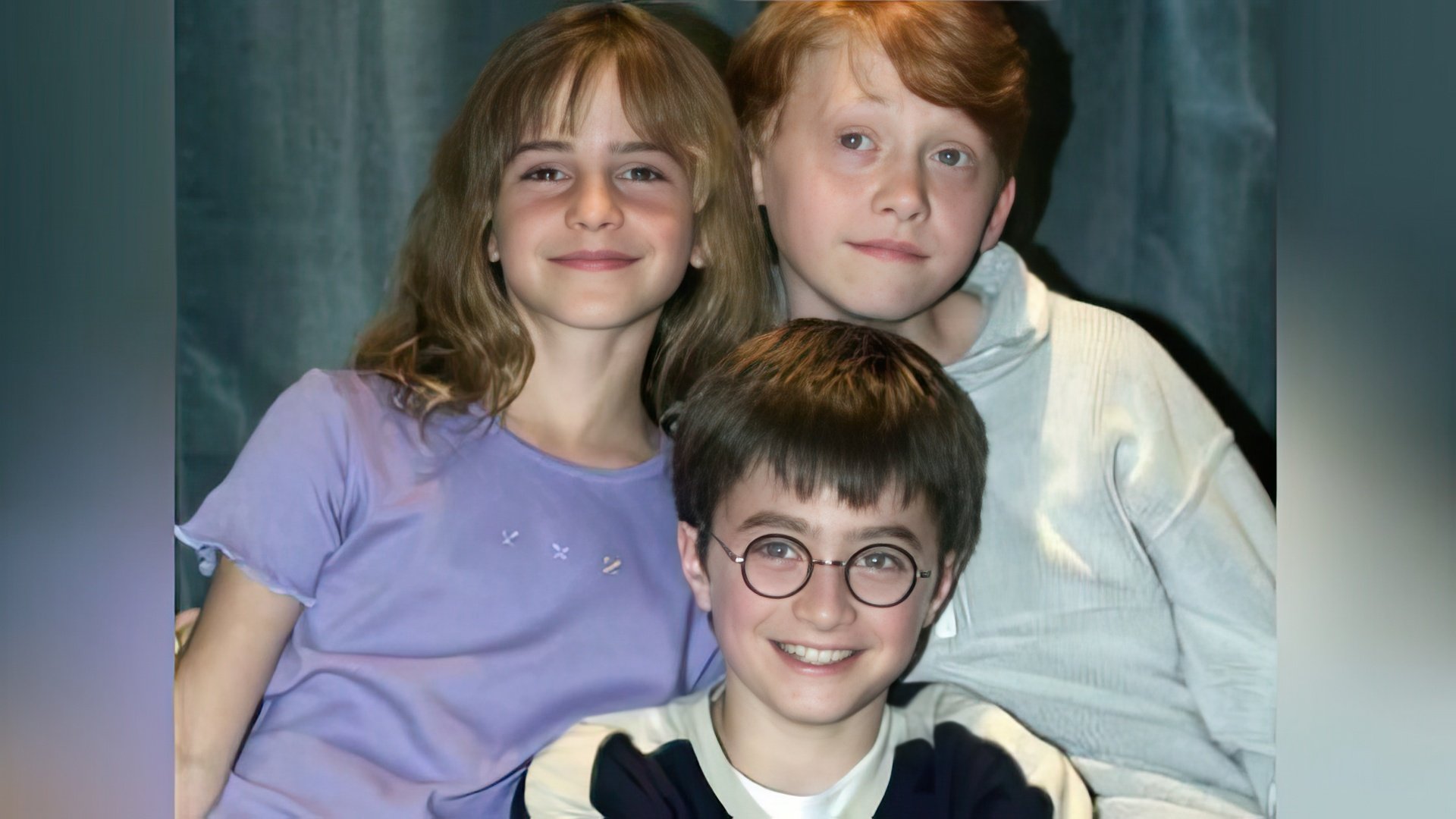 El trío de jóvenes magos: Harry, Ron y Hermione