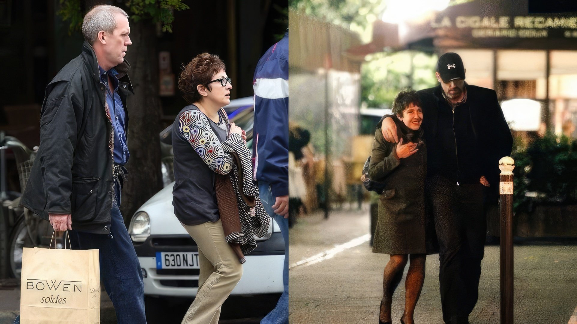 Hugh Laurie con su esposa en el lente de los paparazzi