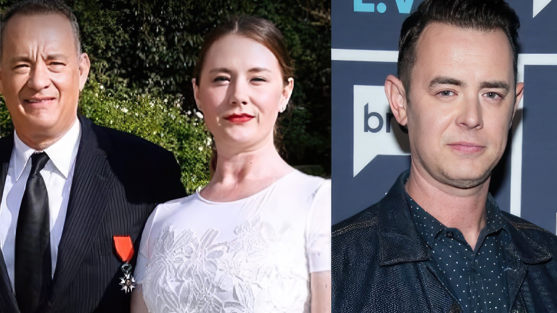 Izquierda: la hija de Tom Hanks, derecha: su hijo mayor Colin