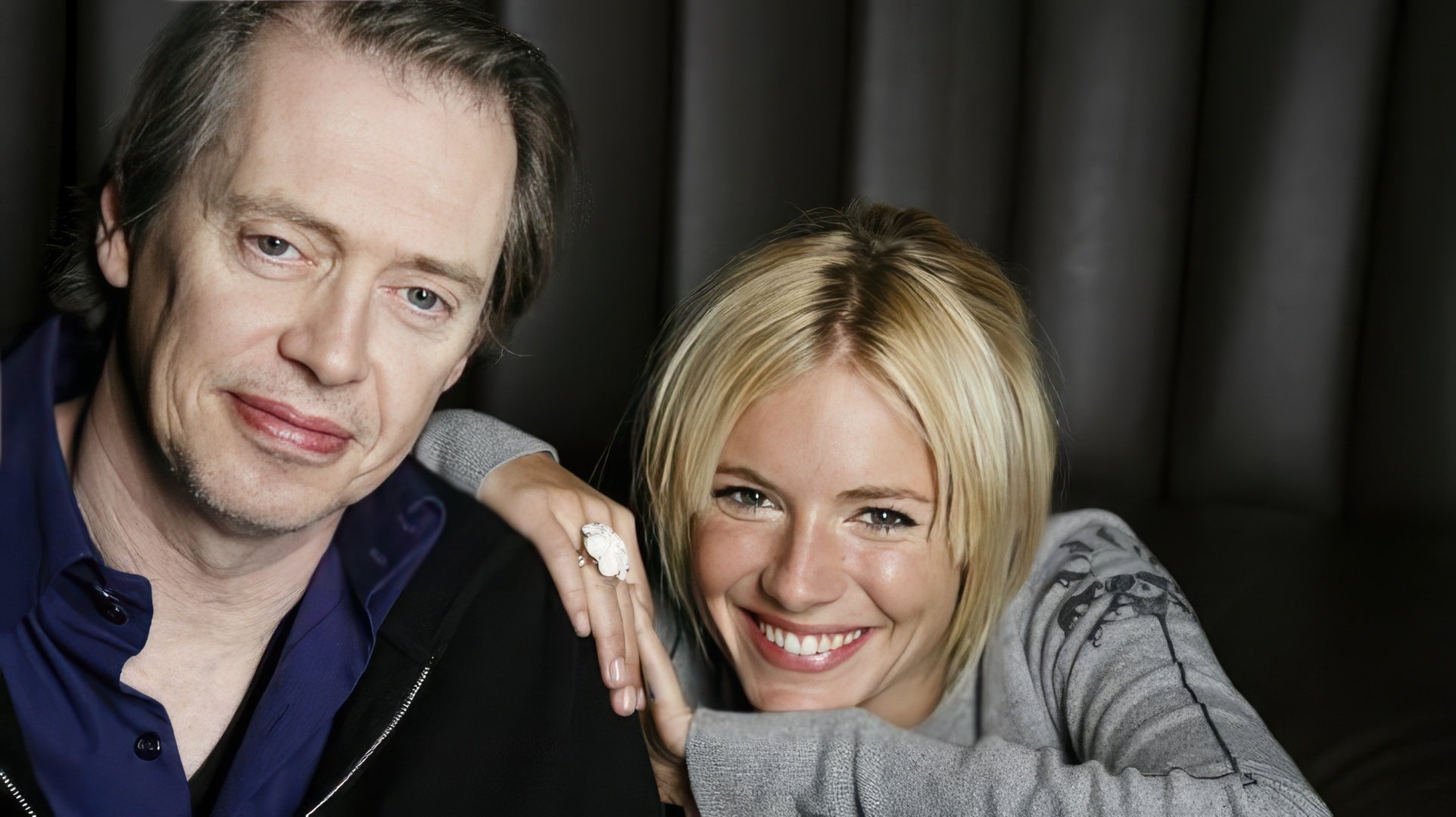 Sienna Miller y Steve Buscemi en el set de 'Interview'