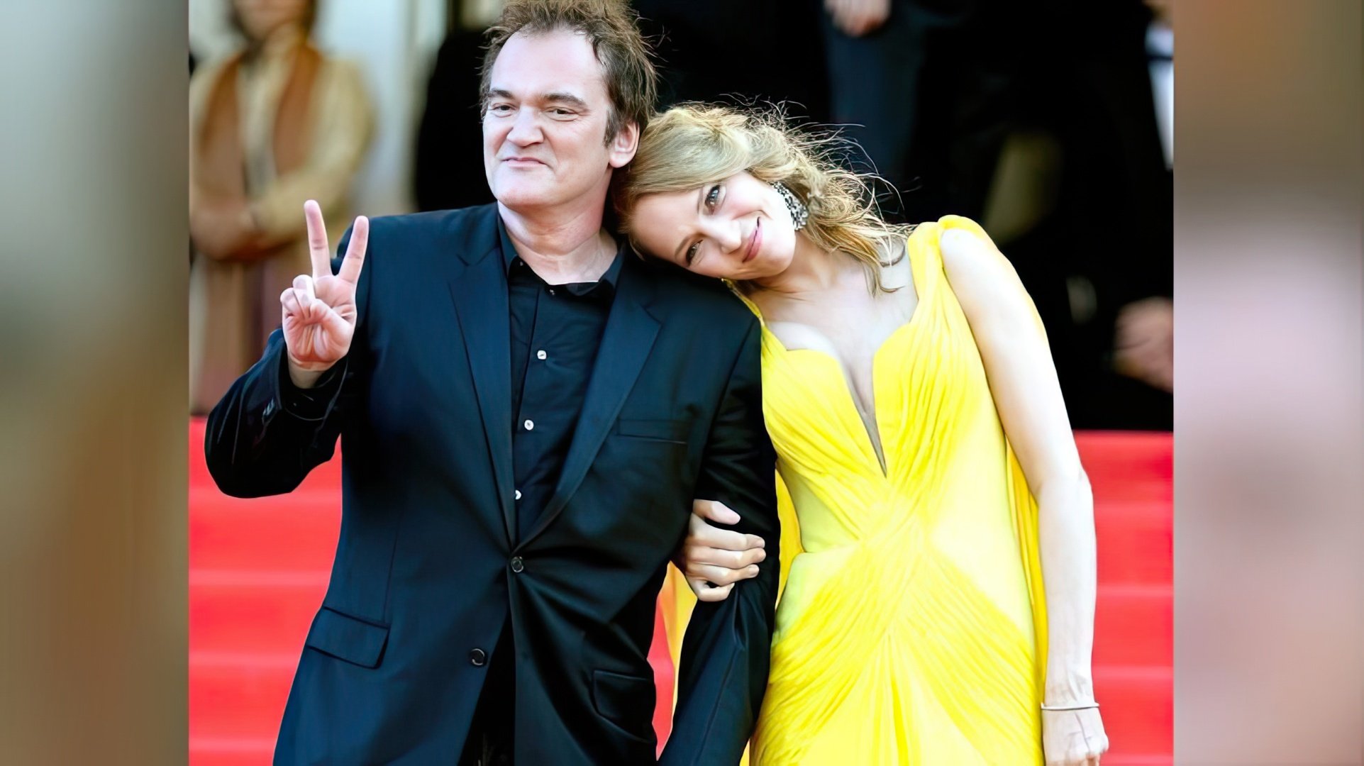 Thurman y Tarantino en Cannes 2014