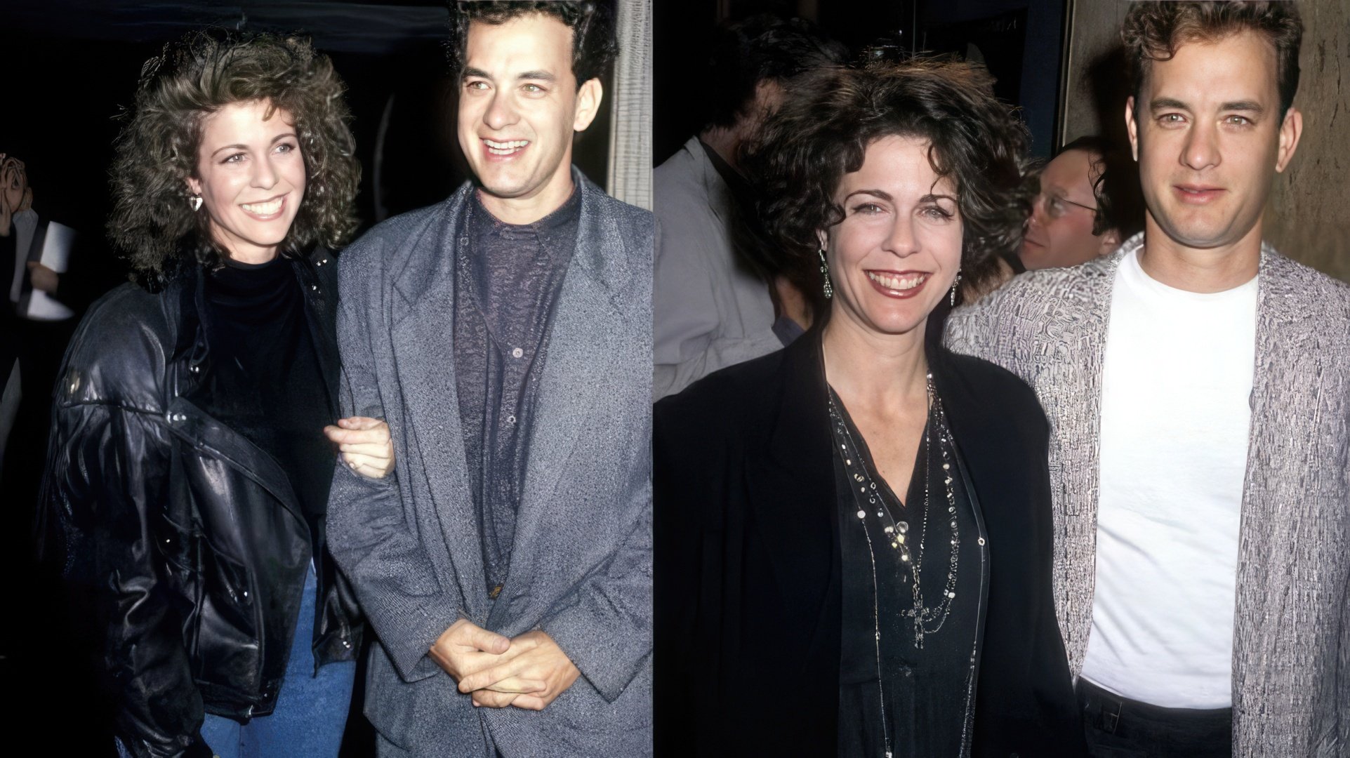 Tom Hanks y su esposa en su juventud