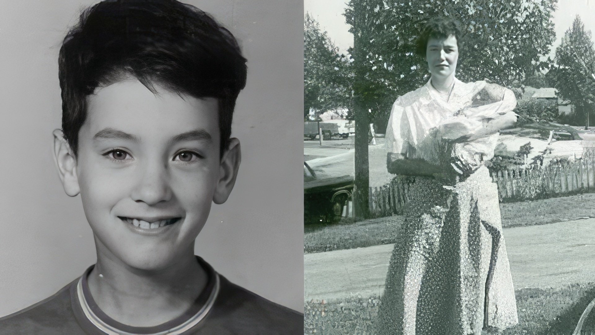 Tom Hanks de niño (aparece a la derecha con su madre)