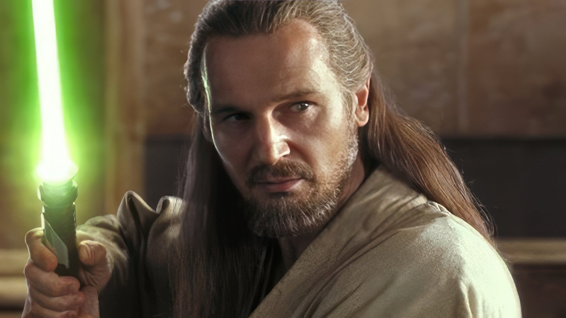 Liam Neeson en la saga "Star Wars: Episode I – The Phantom Menace"