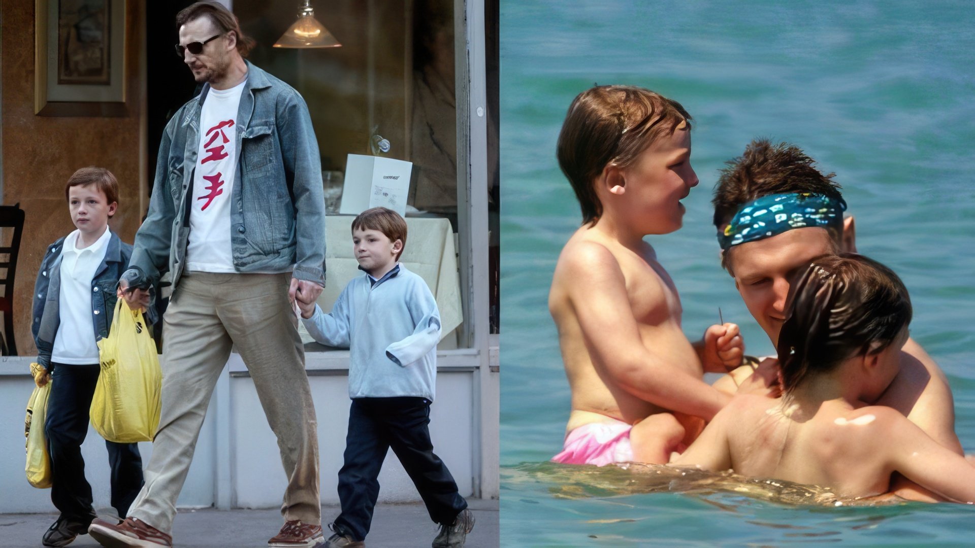 Liam Neeson con sus hijos