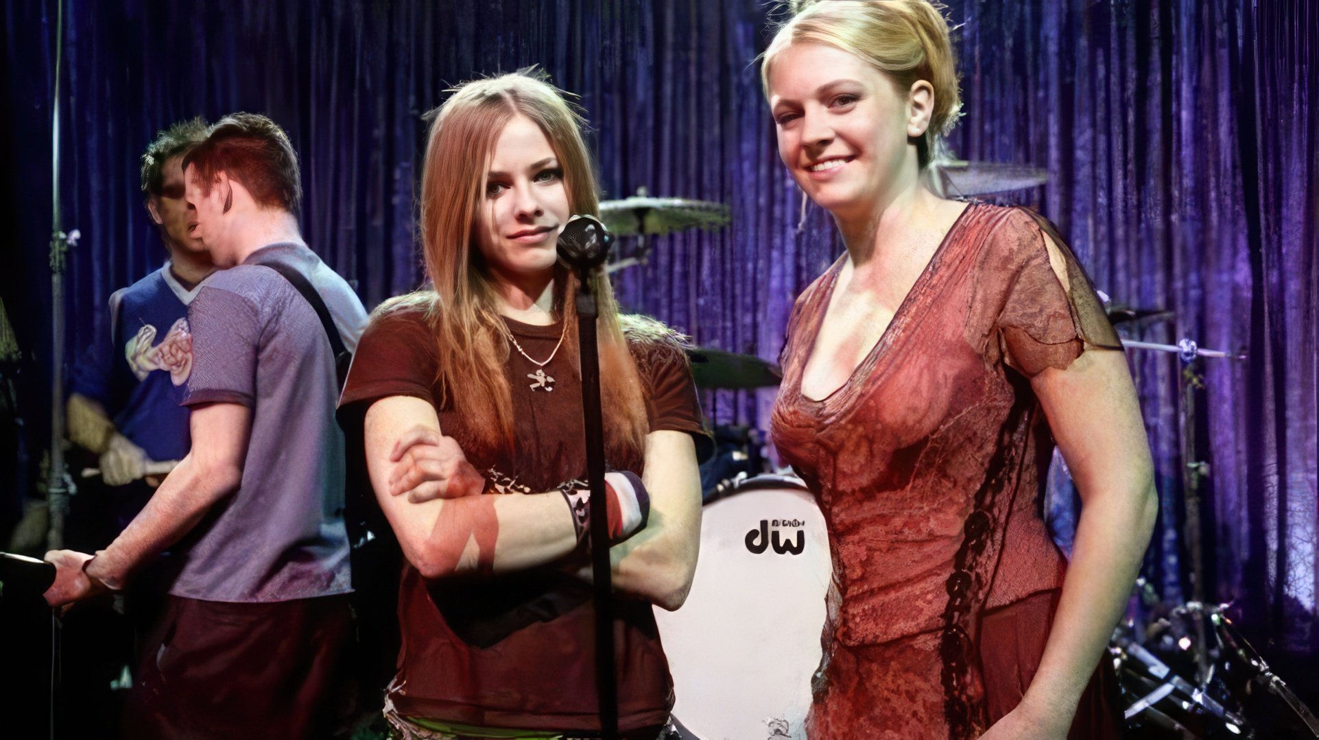 Avril Lavigne en el set de 'Sabrina the Teenage Witch'