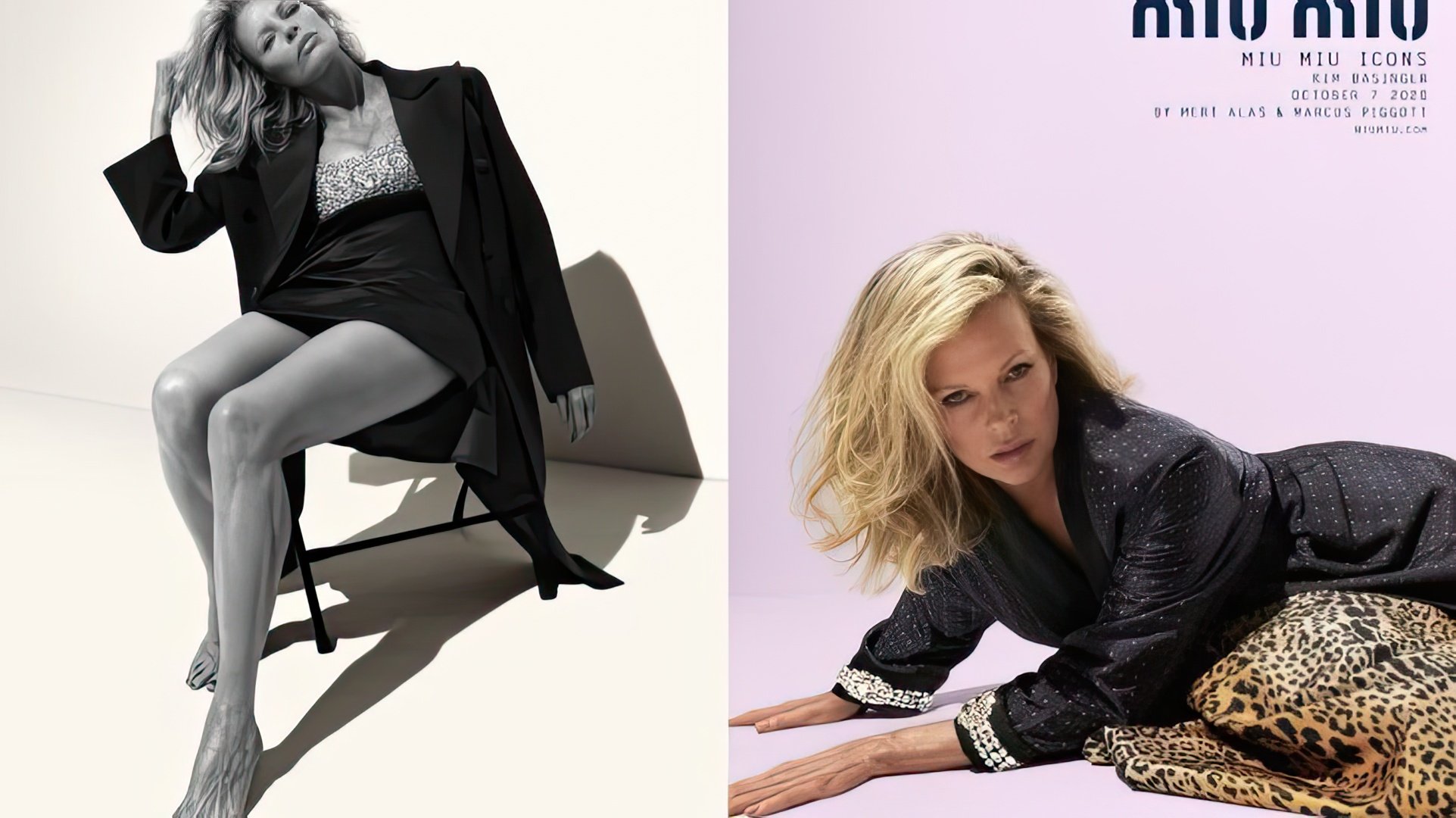 Sesión de fotos de Kim Basinger para Miu Miu