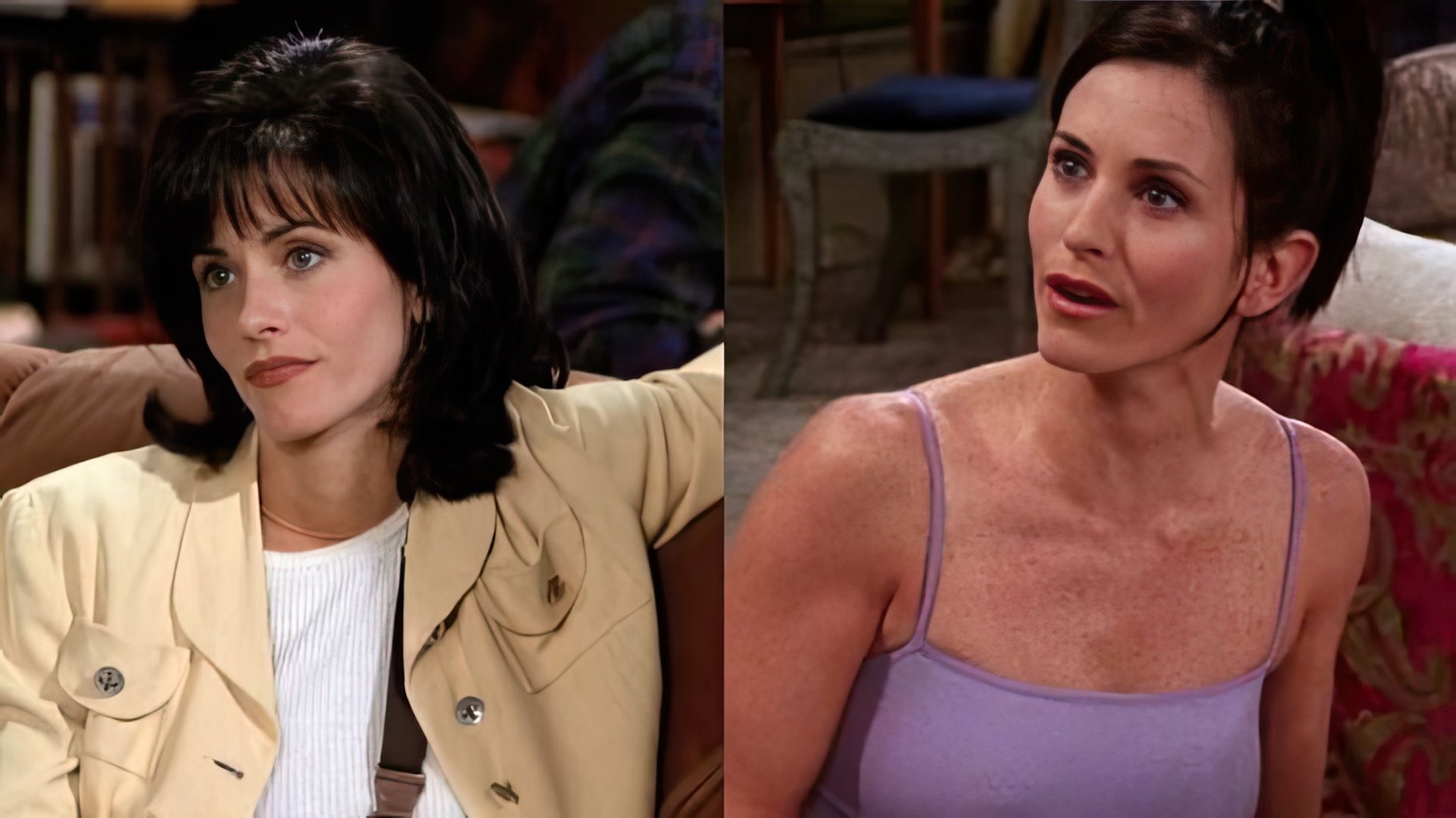 Mónica en las primeras y últimas temporadas de 'Friends'