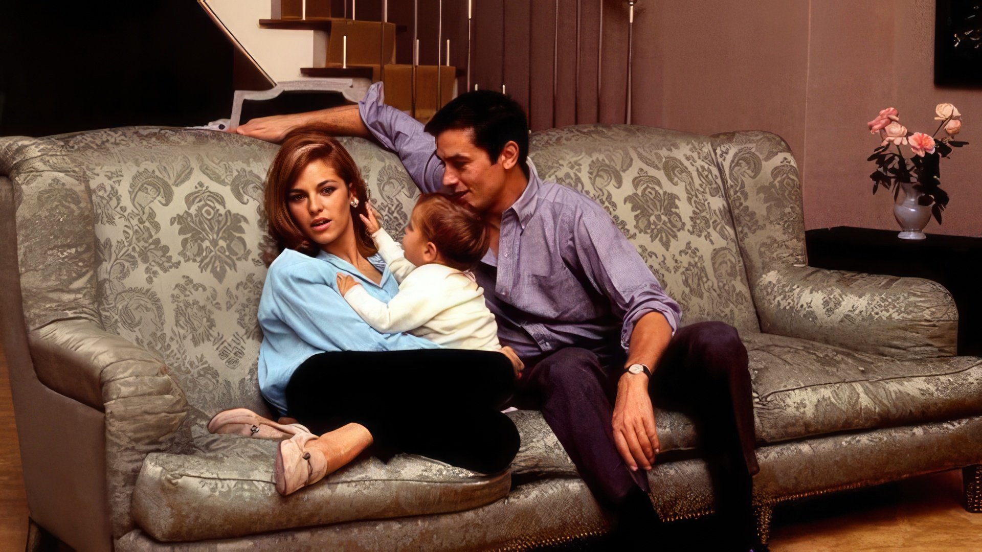 Alain Delon y Natalie Barthelemy con su hijo Anthony