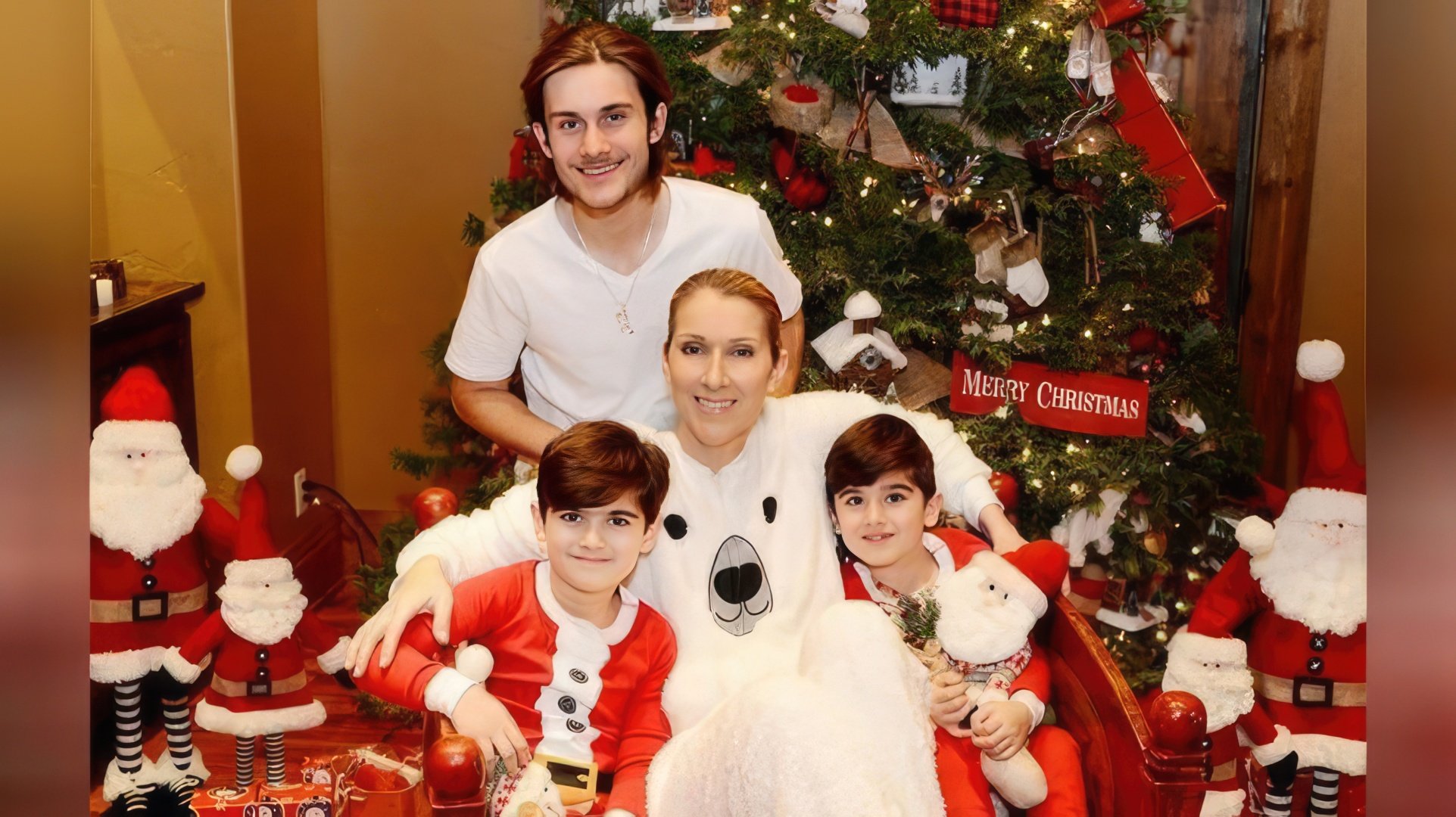 Celine Dion con sus hijos