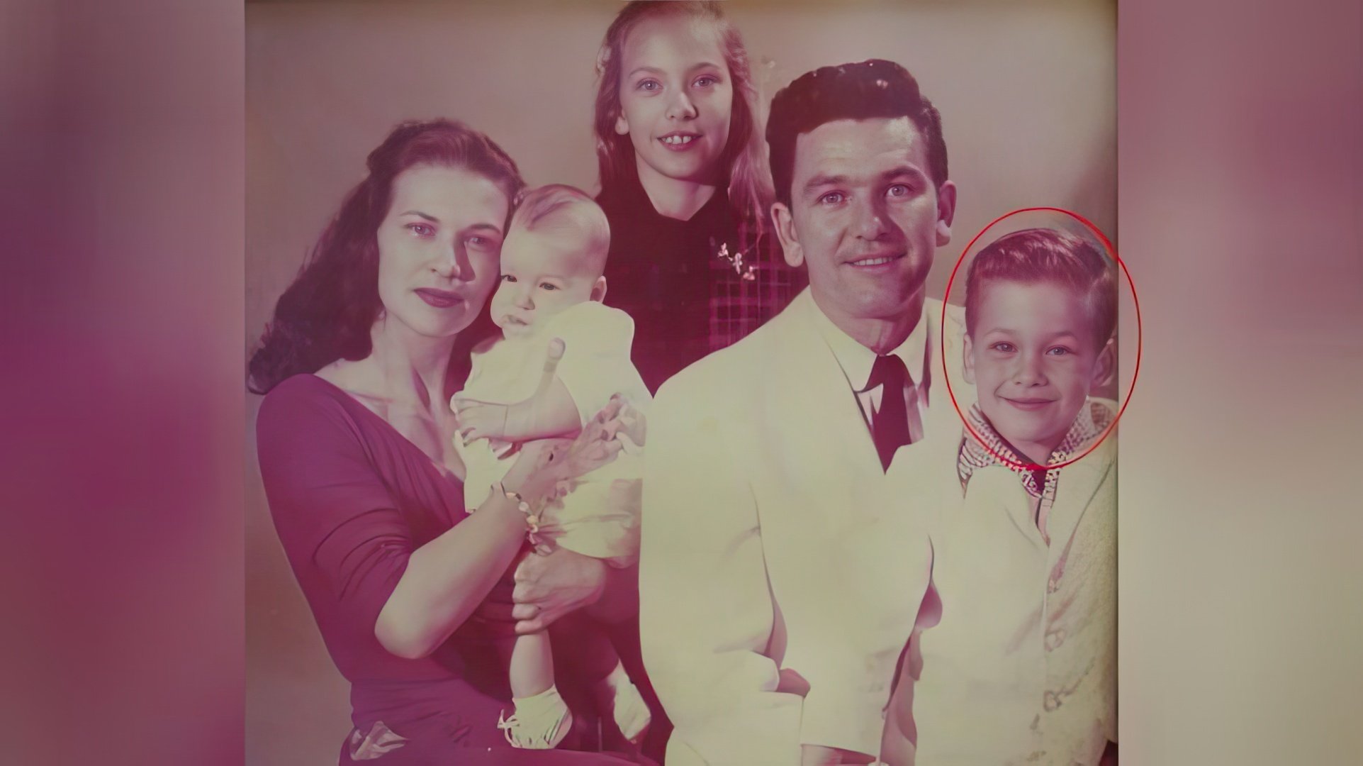 Patrick Swayze con sus padres, hermana mayor y hermano Donny