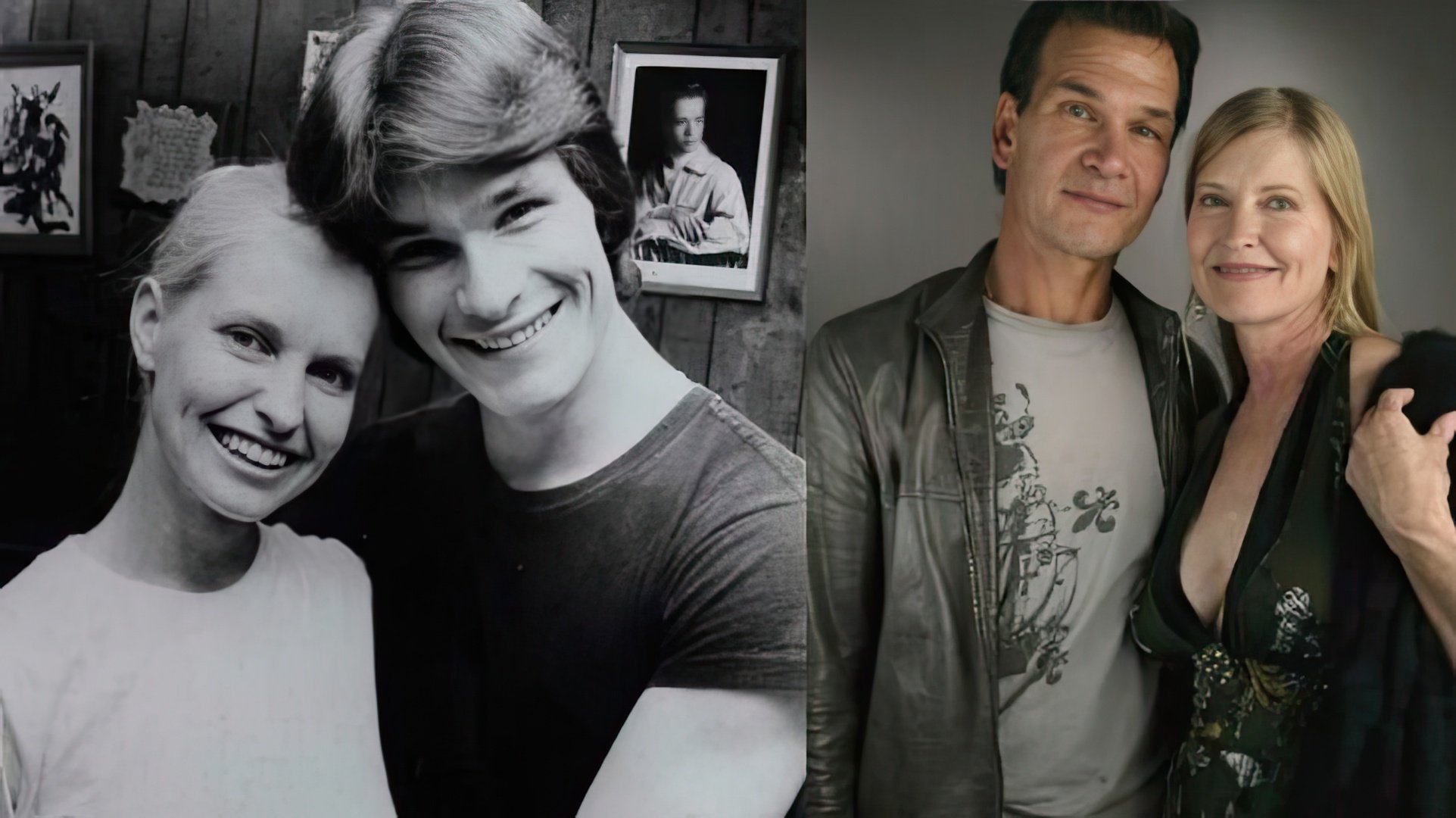 Patrick Swayze con su esposa