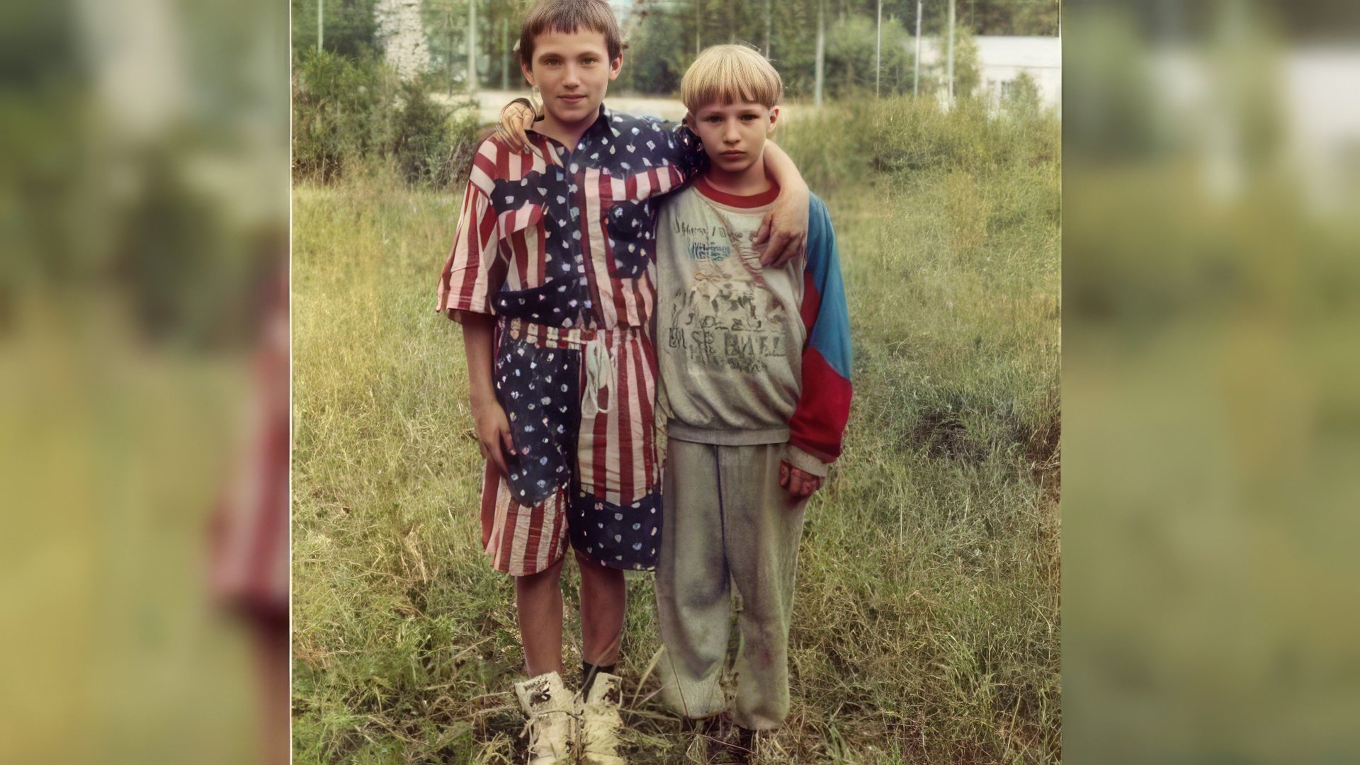 El joven Aleksandr Ovechkin y su amigo de la infancia Nikita