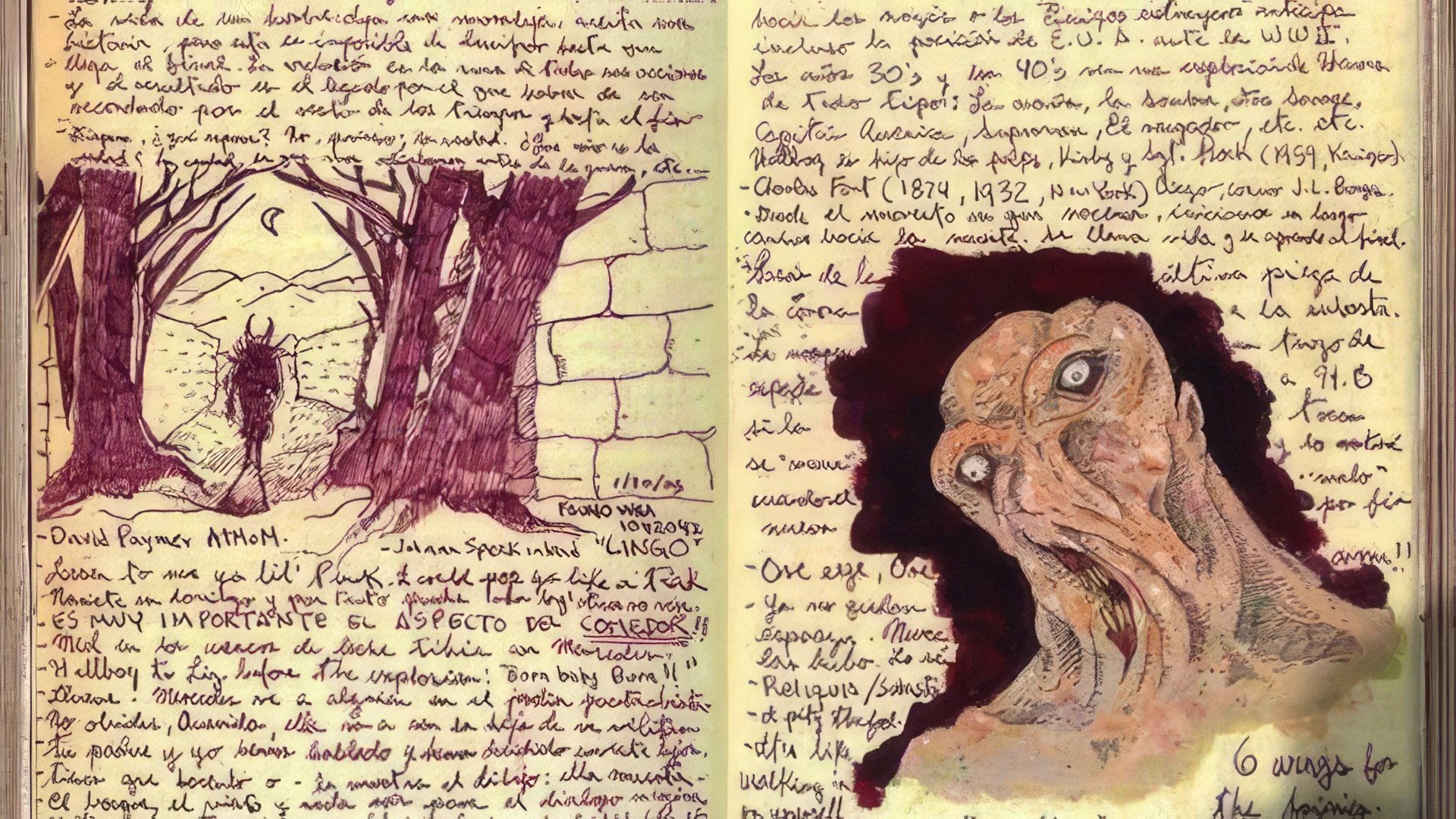Un fragmento del cuaderno de bocetos de del Toro