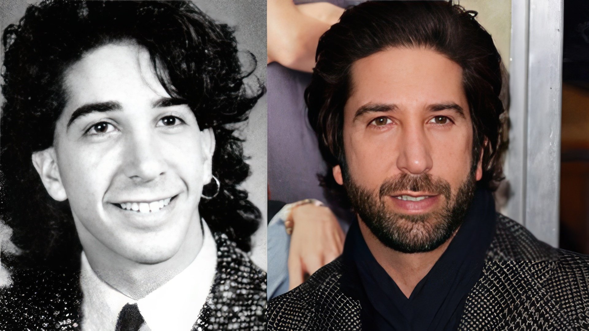 David Schwimmer en su juventud y ahora