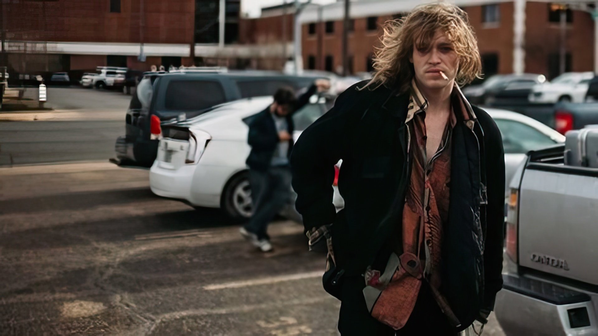 Caleb Landry Jones en el rodaje de "Friday's Child"