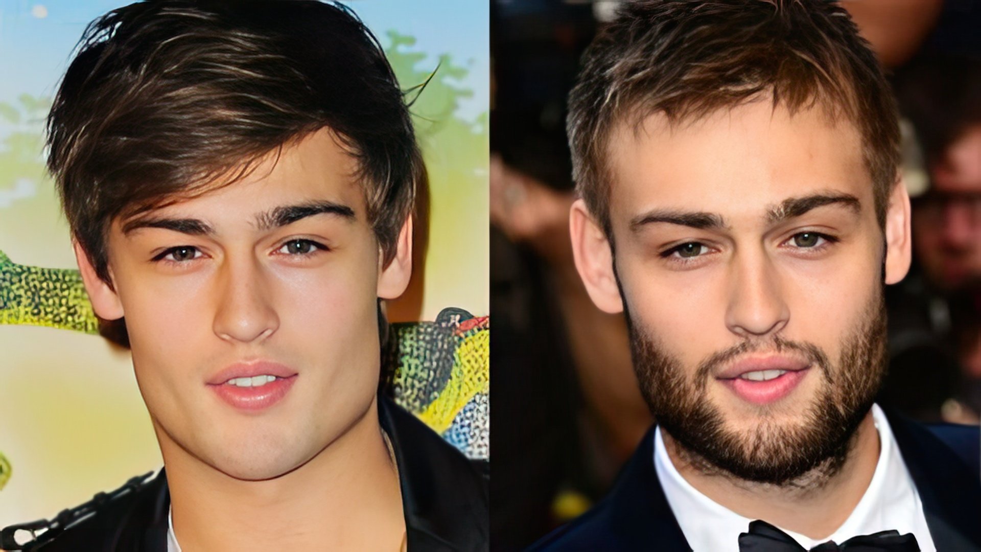 Douglas Booth con y sin barba