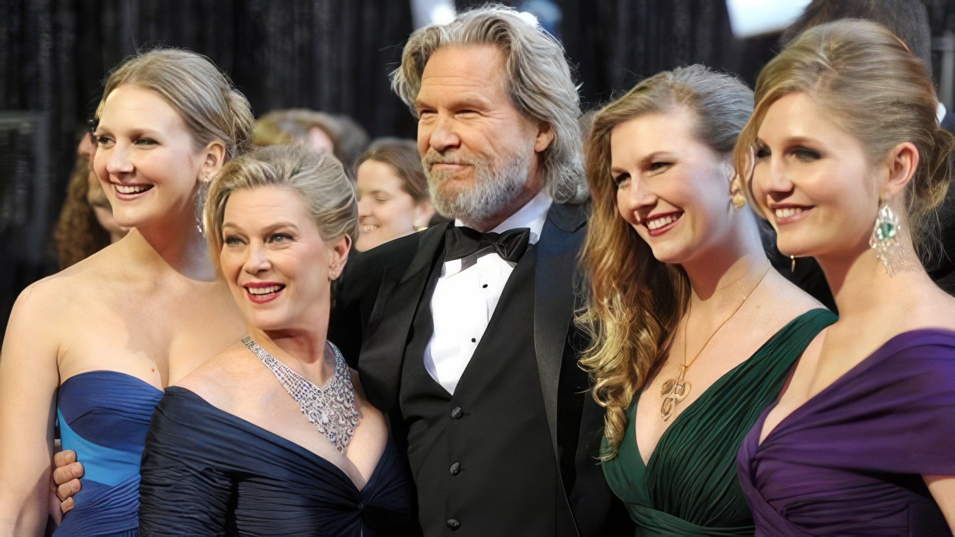 Jeff Bridges con su esposa e hijas