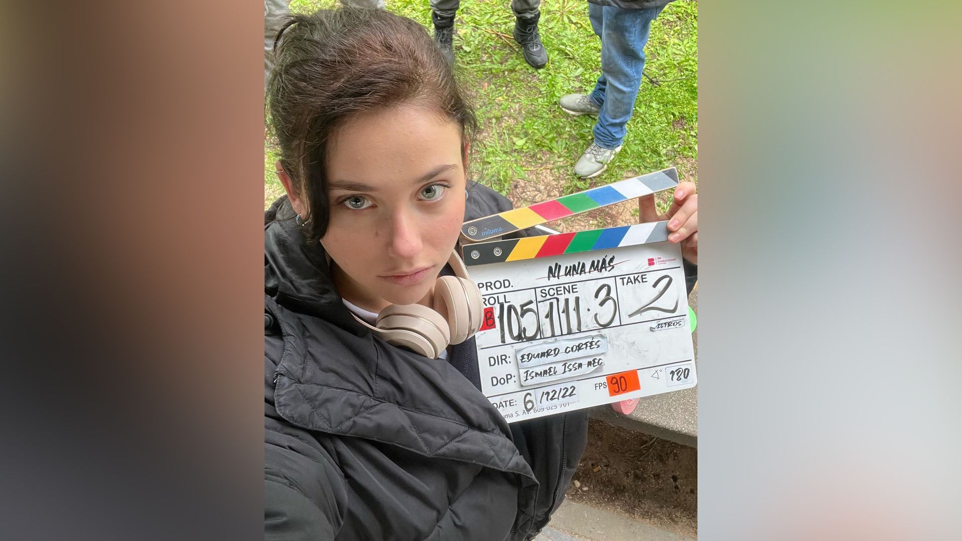 Nicole Wallace en el set de Ni una más