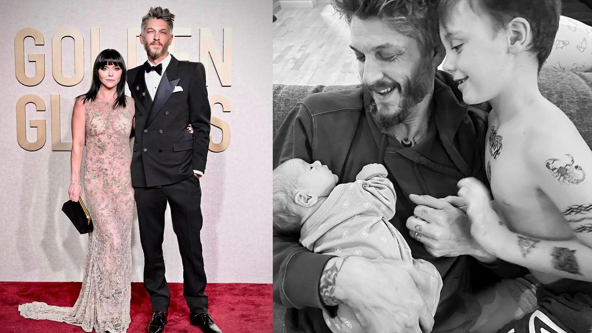 Christina Ricci y Mark Hampton con sus hijos