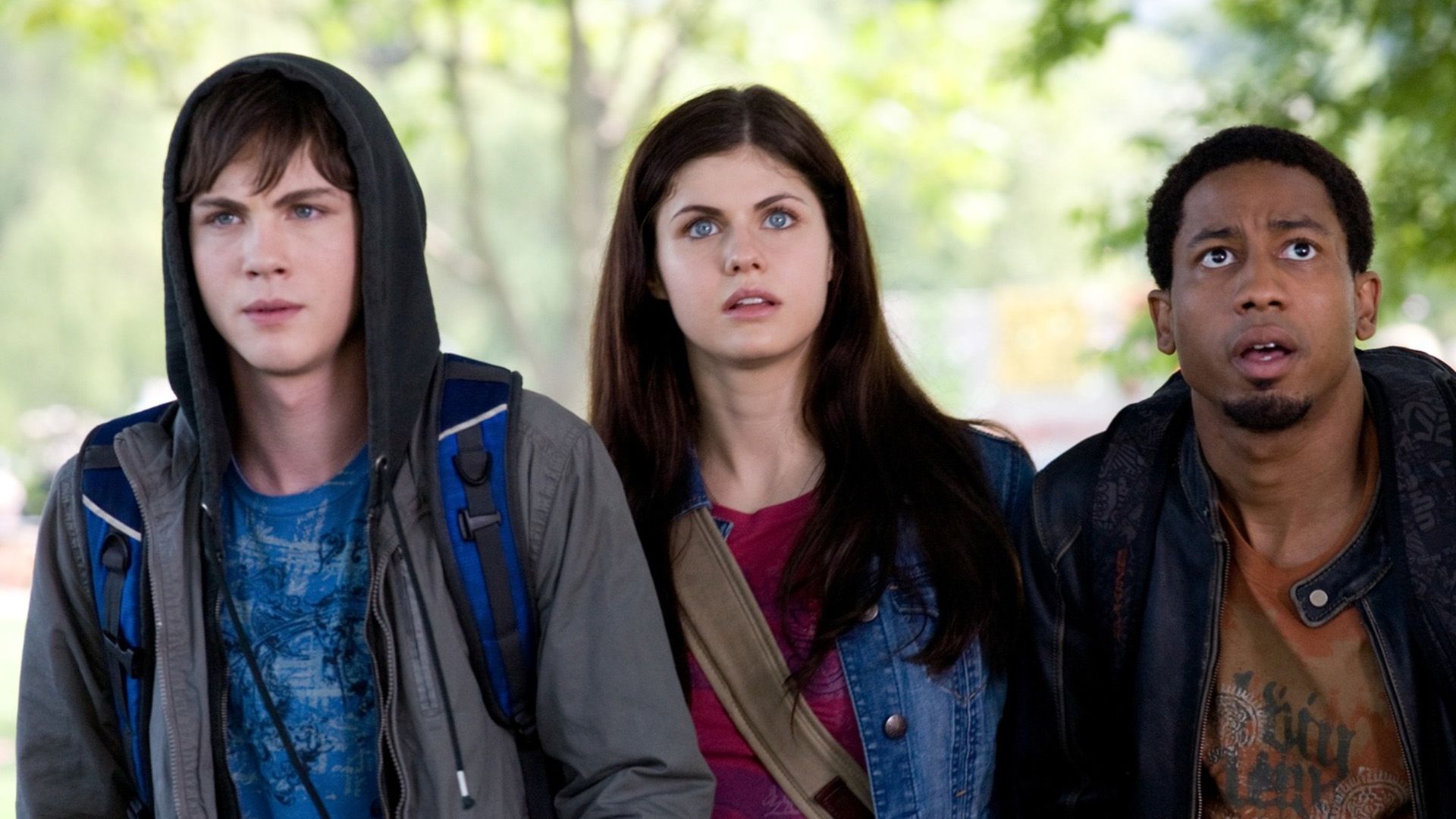 Logan Lerman, Brandon T. Jackson y Alexandra Daddario en una escena de la película 'Percy Jackson & the Olympians: The Lightning Thief'