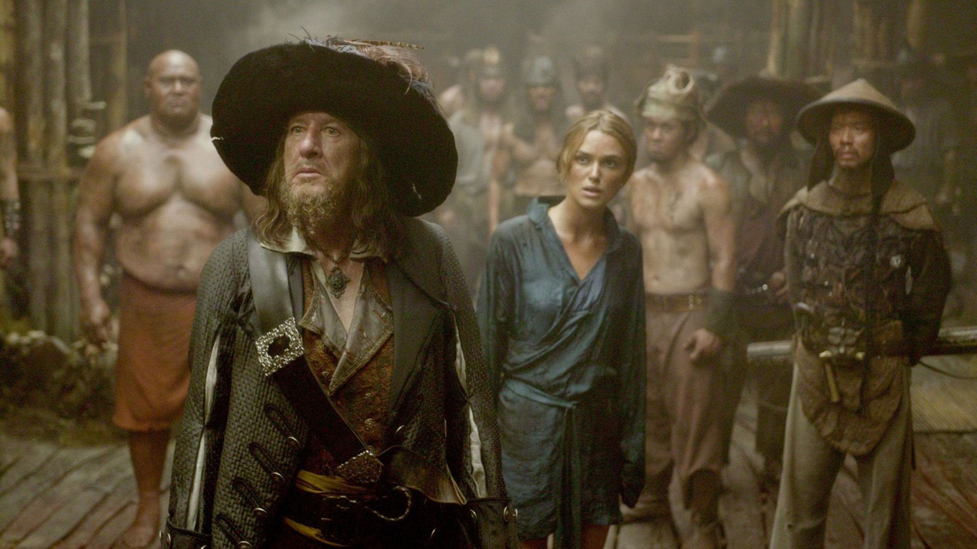Geoffrey Rush y Keira Knightley en una escena de la película "Pirates of the Caribbean: At World's End"