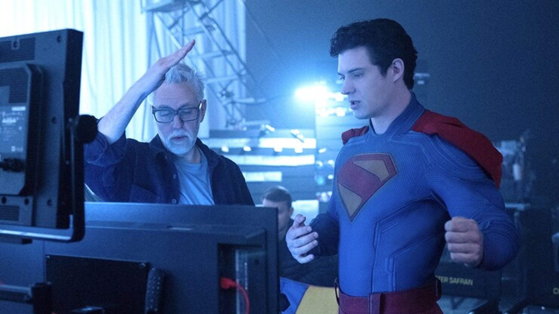 James Gunn en el set de "Superman"