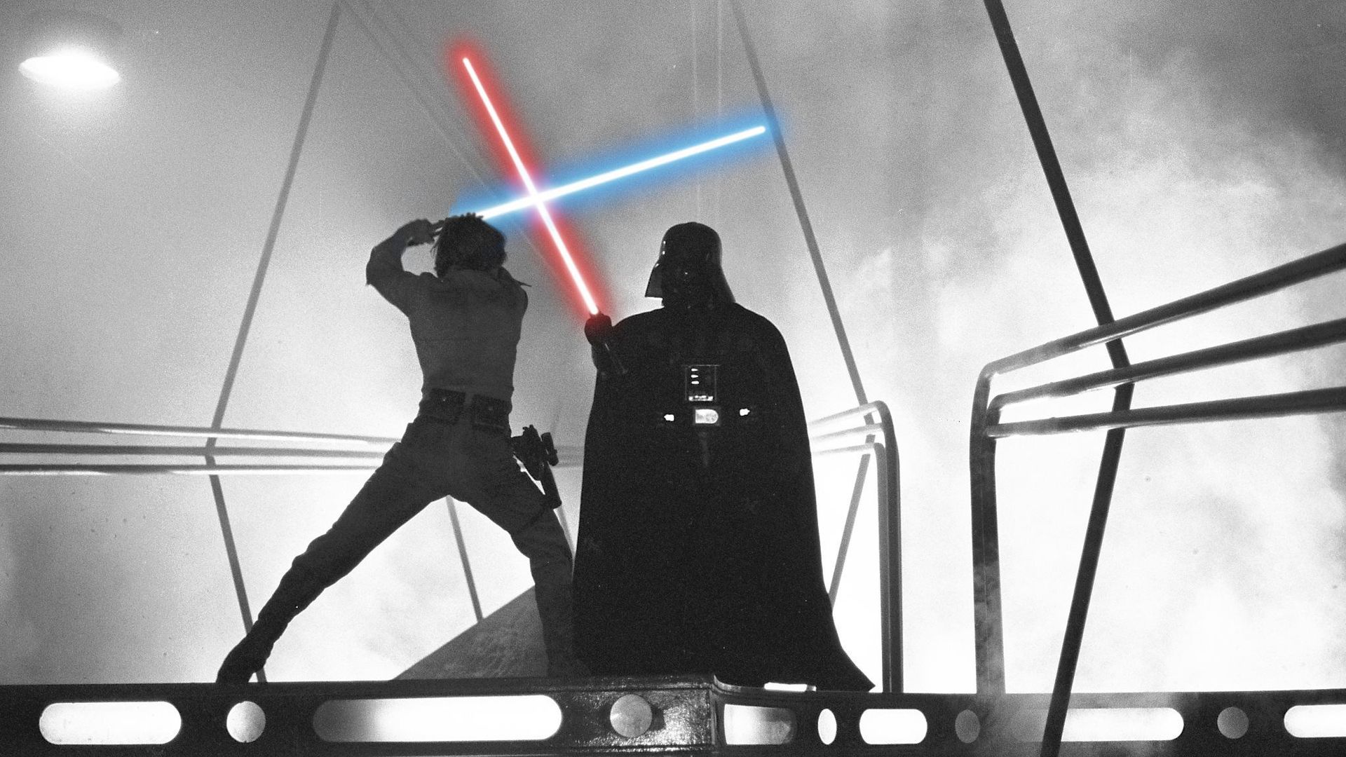 Luke Skywalker lucha contra Darth Vader