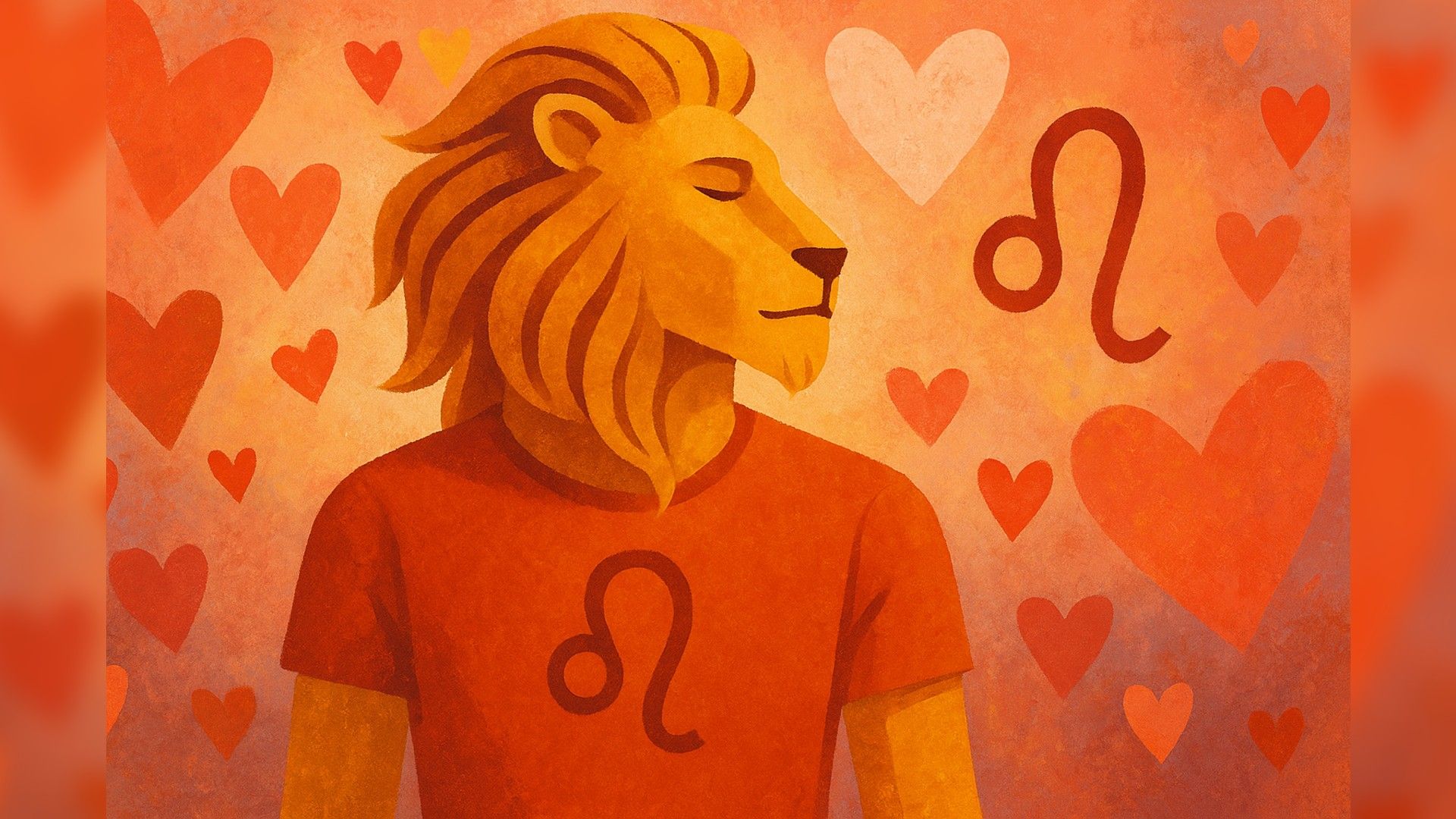 Hombre Leo, ambiente romántico, paleta de colores naranja