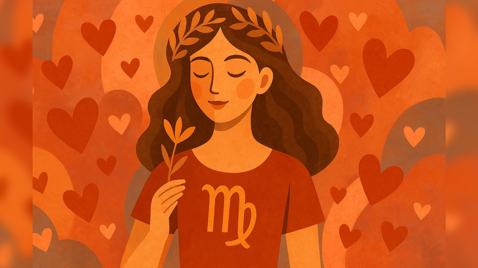 Mujer virgo, ambiente romántico, paleta de colores naranja